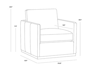 PORTMAN SWIVEL LOUNGE CHAIR - EFFIE LINEN