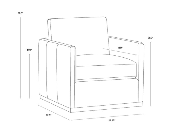 PORTMAN SWIVEL LOUNGE CHAIR - EFFIE LINEN