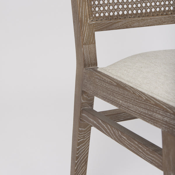 Wynn 20.5L x 24.6W x 34.1H Cream Upholstered Fabric W/Brown Wood Dining Chair