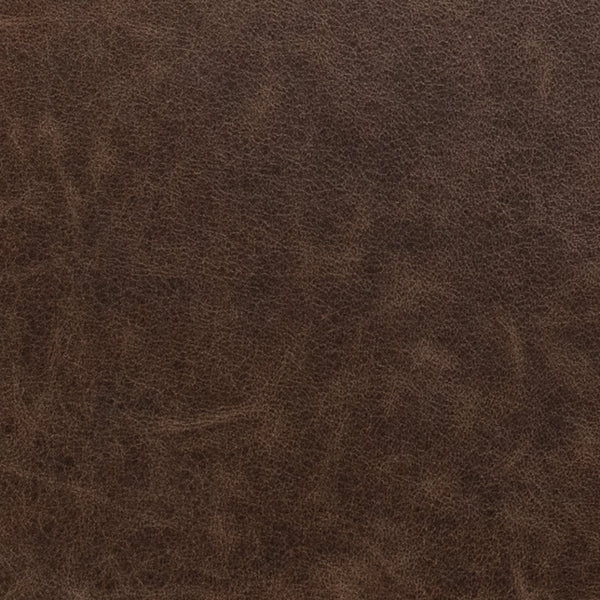 Clair Leather Round Coffee Table - Cocoa Brown