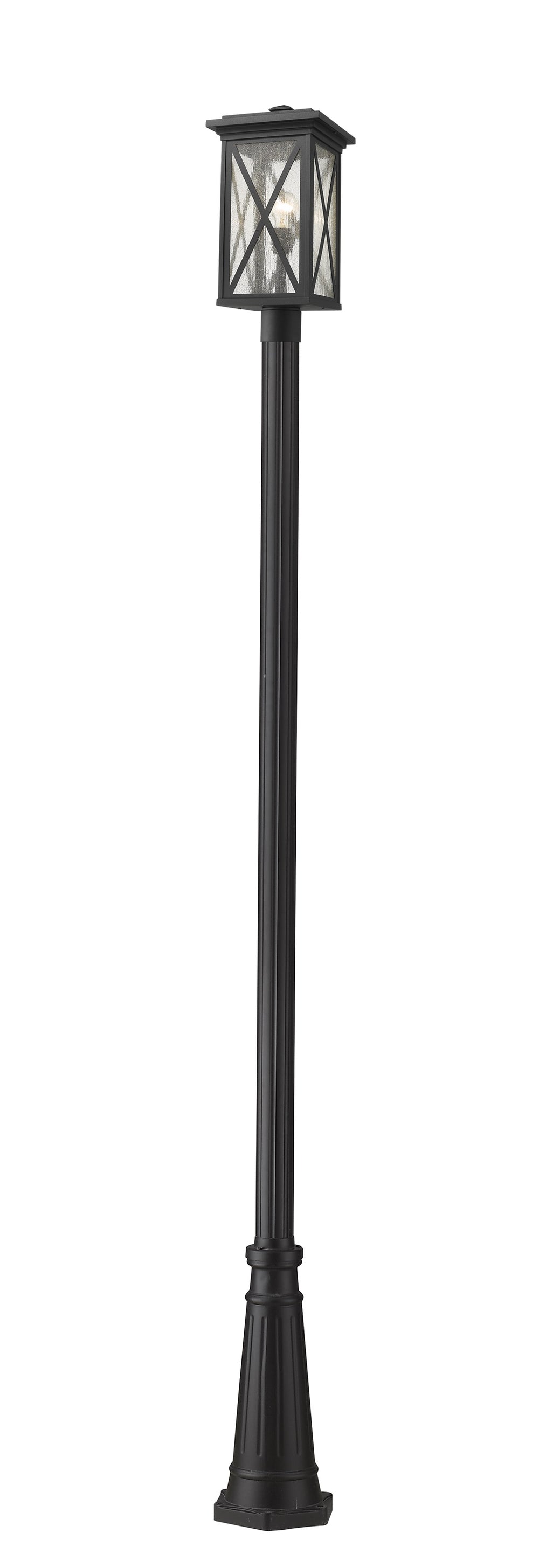 Brookside 1 Light Outdoor Post Mounted Fixture in Black Finish