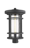 Jordan 1 Light Outdoor Post Mount Fixture in Black Finish