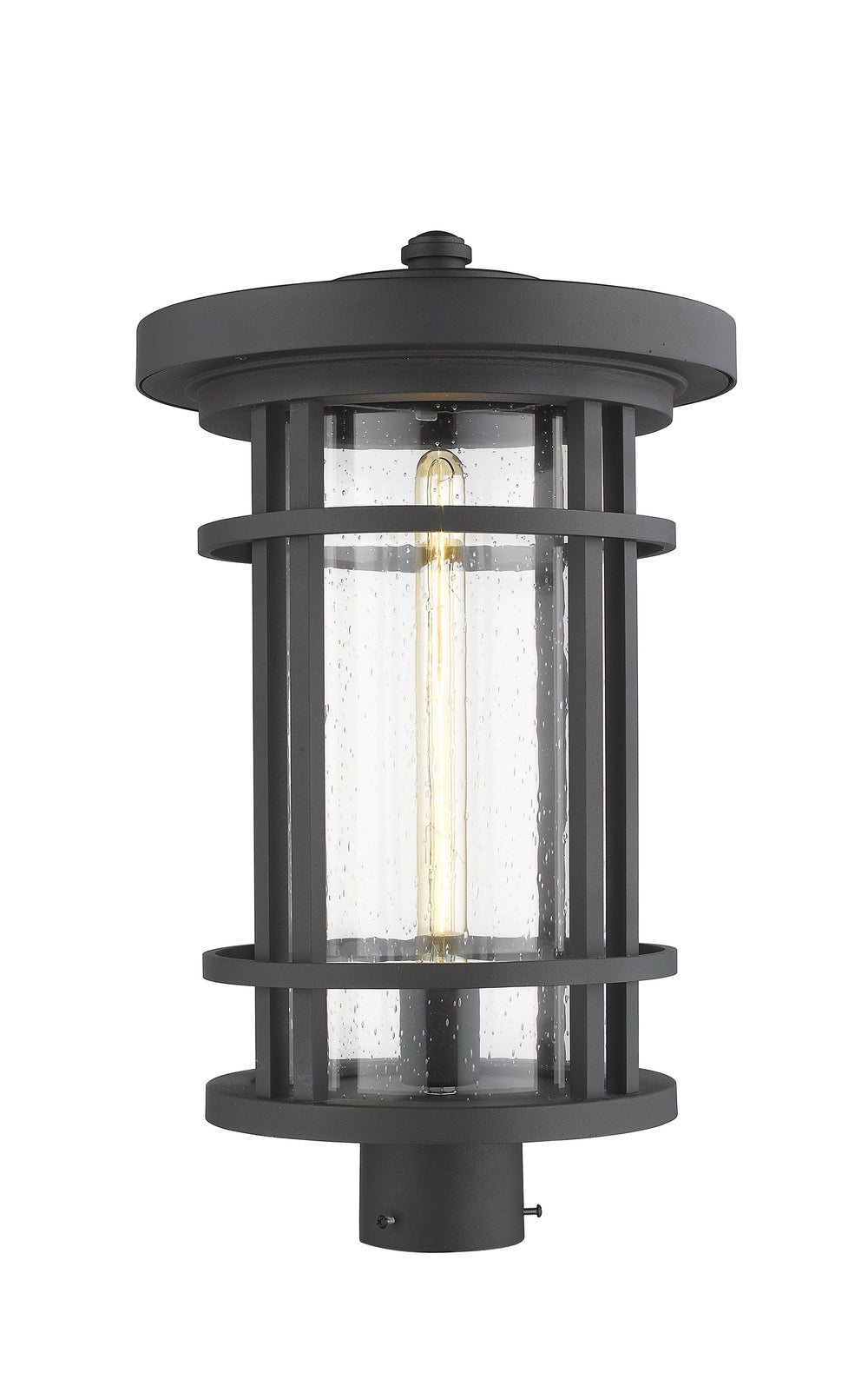 Jordan 1 Light Outdoor Post Mount Fixture in Black Finish