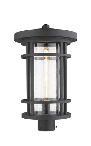 Jordan 1 Light Outdoor Post Mount Fixture in Black Finish