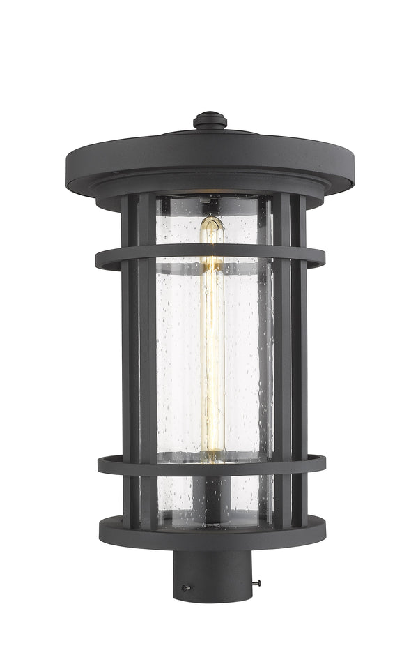 Jordan 1 Light Outdoor Post Mount Fixture in Black Finish