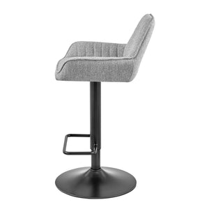 Luther Fabric Gaslift Swivel Bar Stool In Strata Gray (Set of 2)