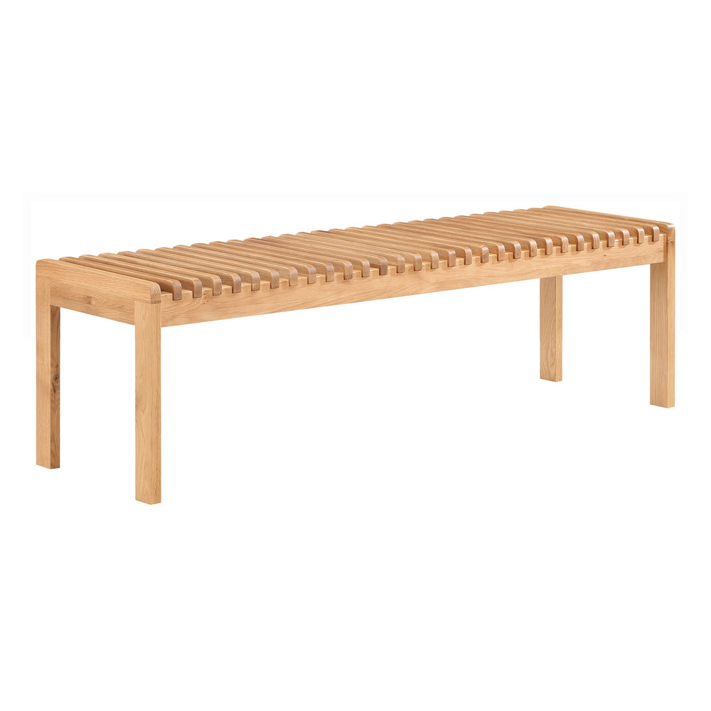 Moe's Rohe Bench Natural Oak with Slat Detailing
