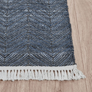 Indoor/Outdoor Augusta Rug Navy 5'x8' - Handwoven Herringbone