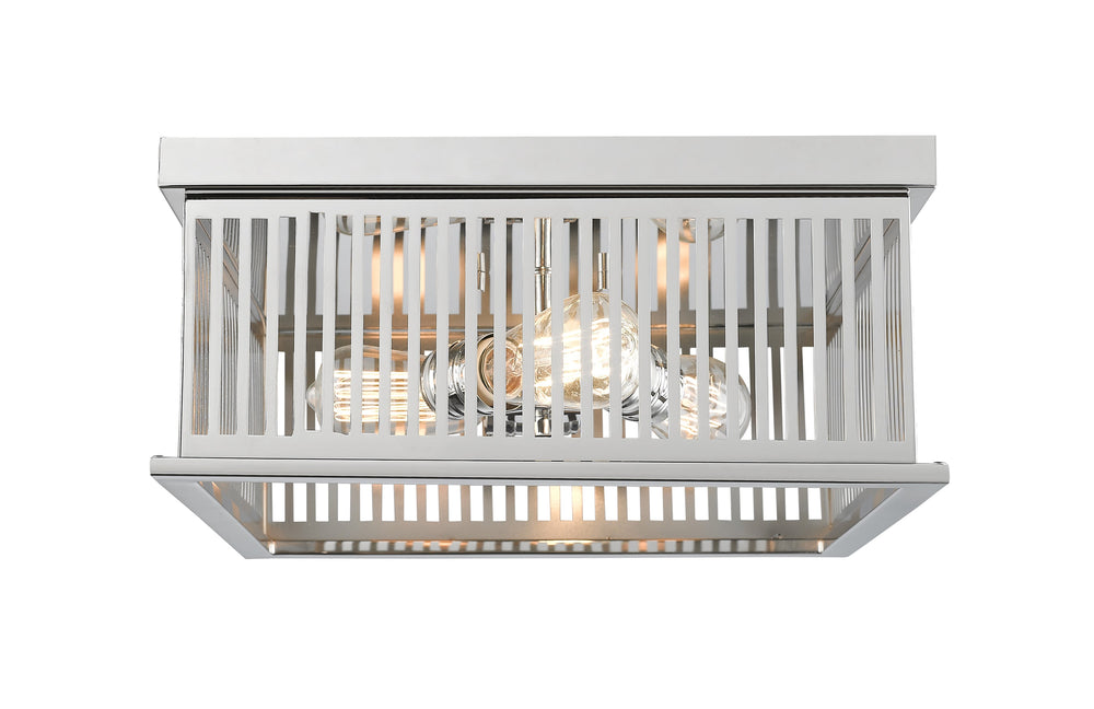 Camellia 3 Light Flush Mount in Polished Nickel Finish