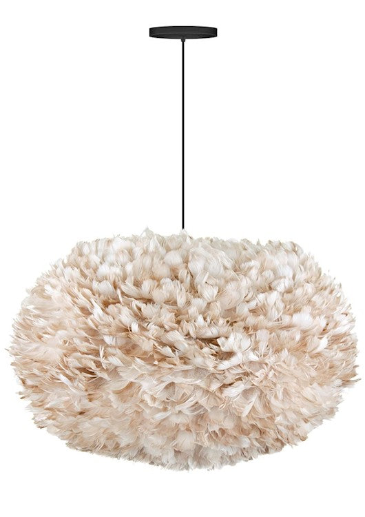 Eos XL Hardwired Pendant in Light Brown with Black Cord