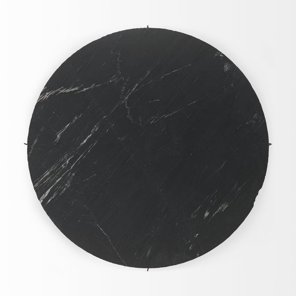 Reinhold III Black Marble Top Iron Coffee Table