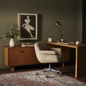 Posada L In Shaped Desk In Amber Oak Veneer