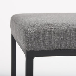 Frodo 16.5L x 16.5W x 26.4H Gray Fabric Seat W/Black Iron Frame Counter Stool