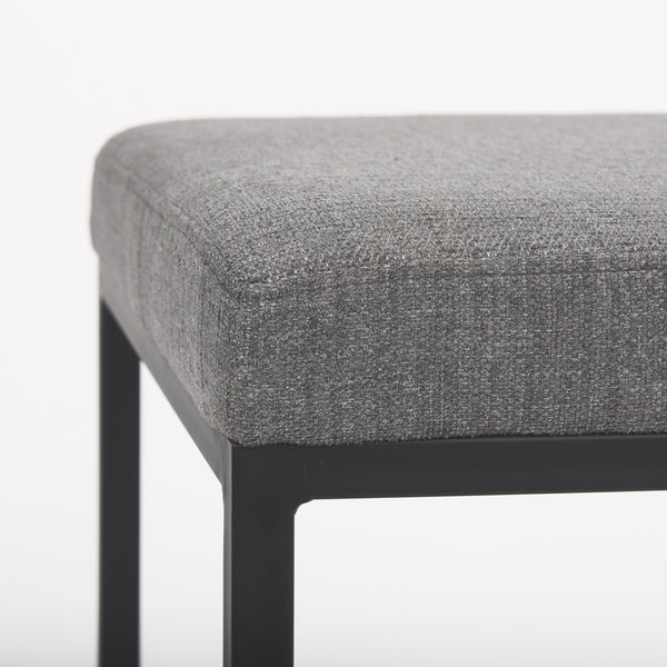 Frodo 16.5L x 16.5W x 26.4H Gray Fabric Seat W/Black Iron Frame Counter Stool