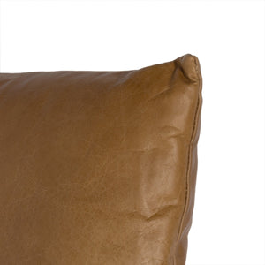 Leather and Linen Pillow In Sonoma Butterscotch And Thames Cream And Sonoma Butterscotch And 20"x20"