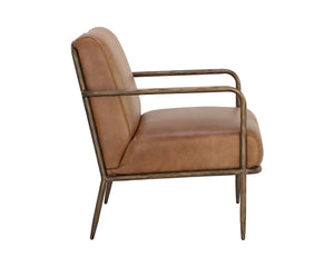 LATHAN LOUNGE CHAIR - TAN LEATHER