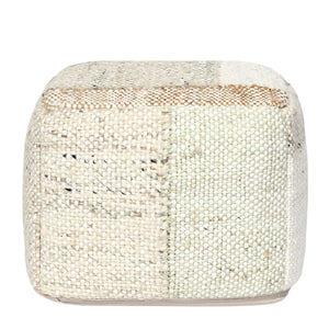Ritsa Pouf 18x18x14 Multi with Stonewashed Cotton & Wool