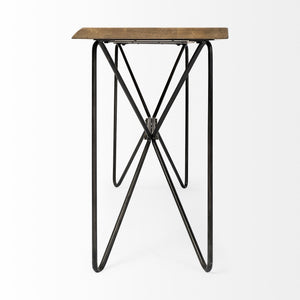 Papillion I 66L x 16W Blonde Wood and Iron Console Table