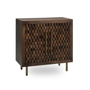 Norwood Solid Wood Cabinet with Brass Details