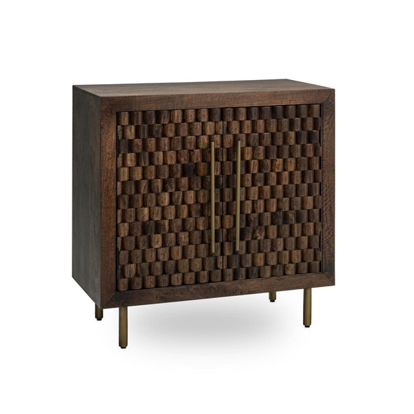 Norwood Solid Wood Cabinet with Brass Details