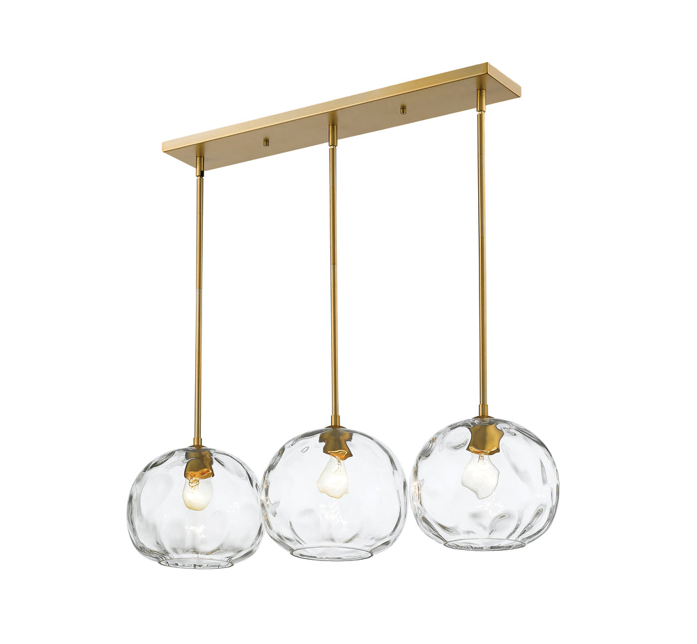 Chloe 3 Light Island/Billiard in Olde Brass Finish