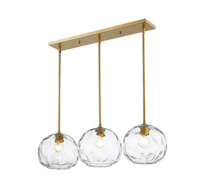 Chloe 3 Light Island/Billiard in Olde Brass Finish