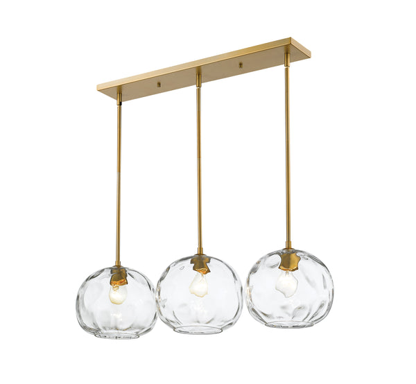 Chloe 3 Light Island/Billiard in Olde Brass Finish