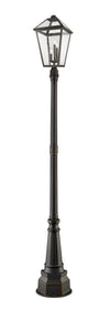 Talbot 3 Light Outdoor Post Mounted Fixture in Rubbed Bronze Finish