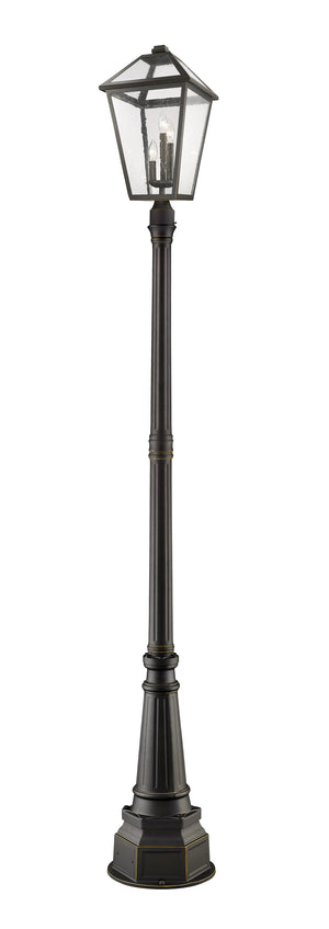 Talbot 3 Light Outdoor Post Mounted Fixture in Rubbed Bronze Finish