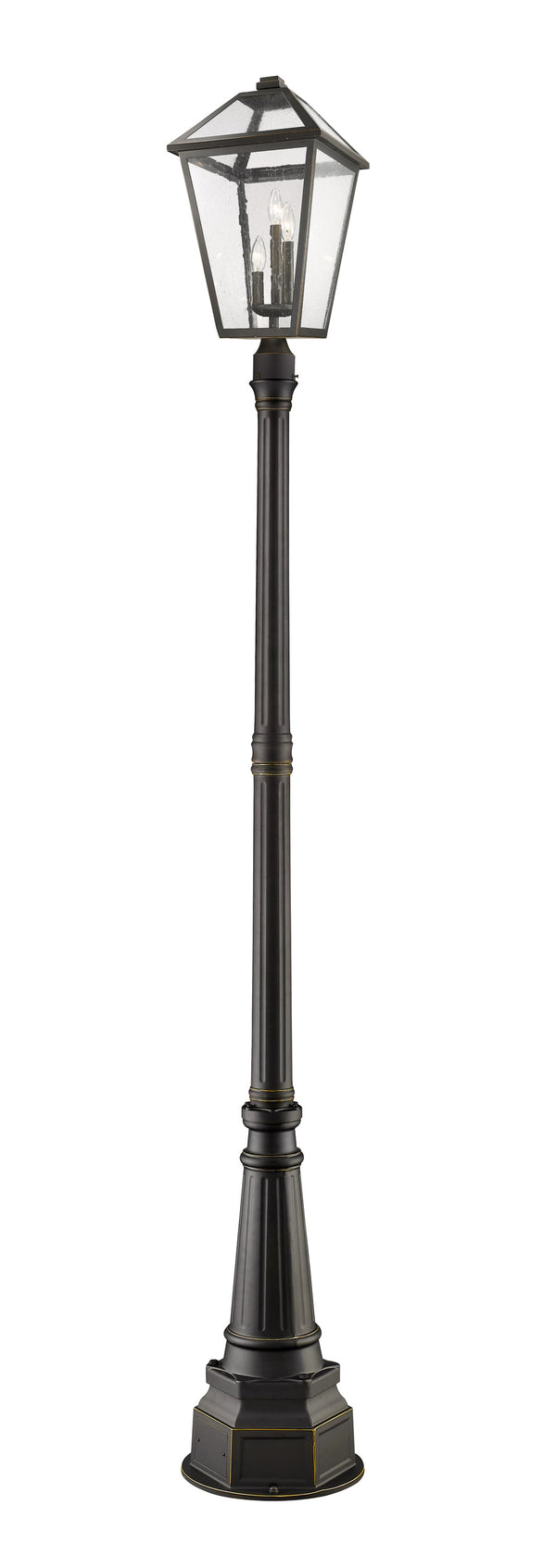 Talbot 3 Light Outdoor Post Mounted Fixture in Rubbed Bronze Finish