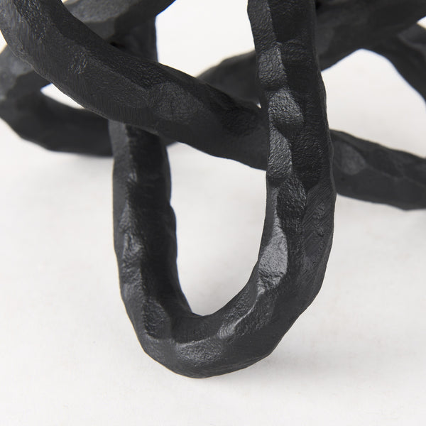 Wilhelm I (Small) 7L x 7W Black Metal Link Decor Object