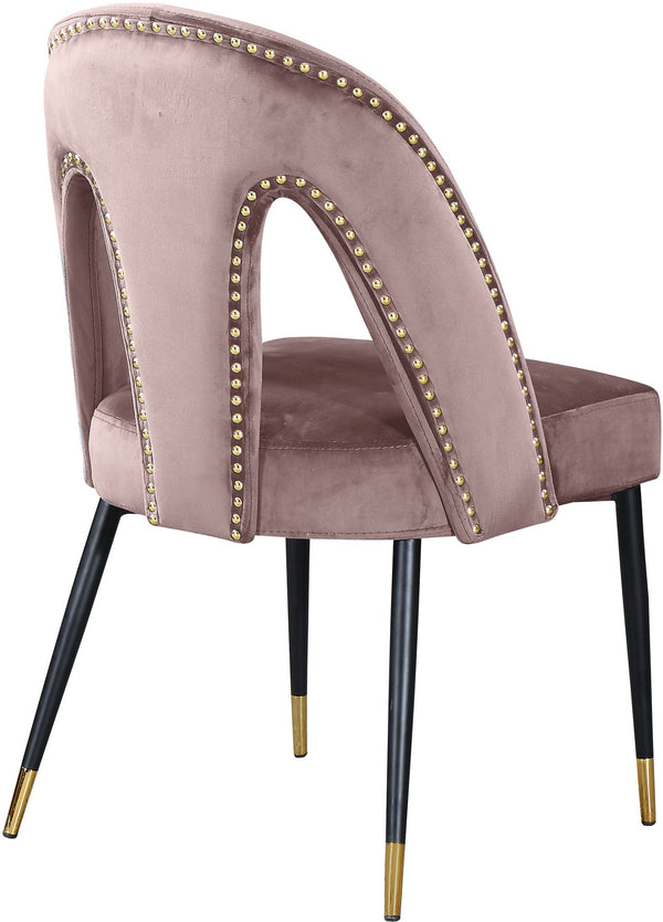 Kimberly Dining Chair In Pink Velvet
