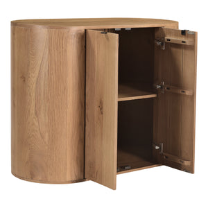 Moe's Theo Natural Oak Curved Cabinet