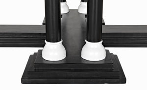 Desoto Coffee Table, Hand Rubbed Black and Solid White