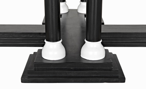 Desoto Coffee Table, Hand Rubbed Black and Solid White