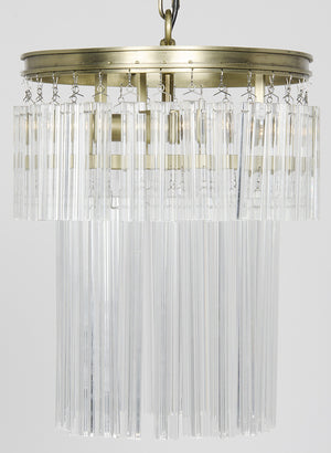 Toby Chandelier, Antique Brass and Crystal