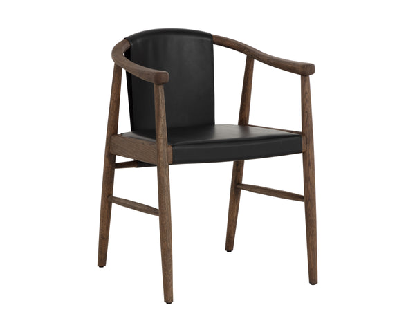 ARAN DINING ARMCHAIR - ONYX LEATHER