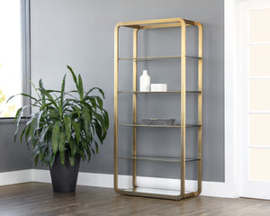 AMBRETTA BOOKCASE - LARGE - GOLD / CLEAR