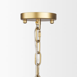 Edie Brushed Gold Metal w/ Frosted Glass Globe 1-Light Pendant