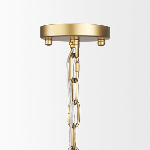 Edie Brushed Gold Metal w/ Frosted Glass Globe 1-Light Pendant