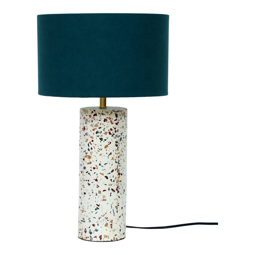 Moe's Terrazzo Cylinder Table Lamp with Cotton Shade