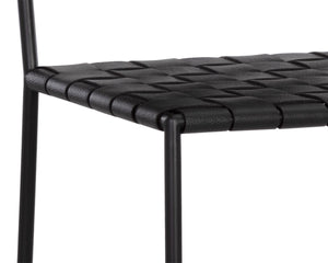 OMARI BARSTOOL - BLACK LEATHER