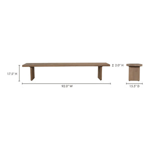 Moe's Koshi Bench Sandblasted Amber Oak