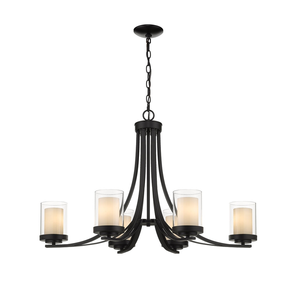 Willow 6 Light Chandelier in Matte Black Finish