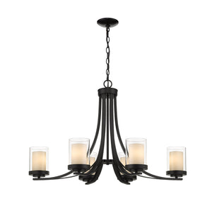 Willow 6 Light Chandelier in Matte Black Finish