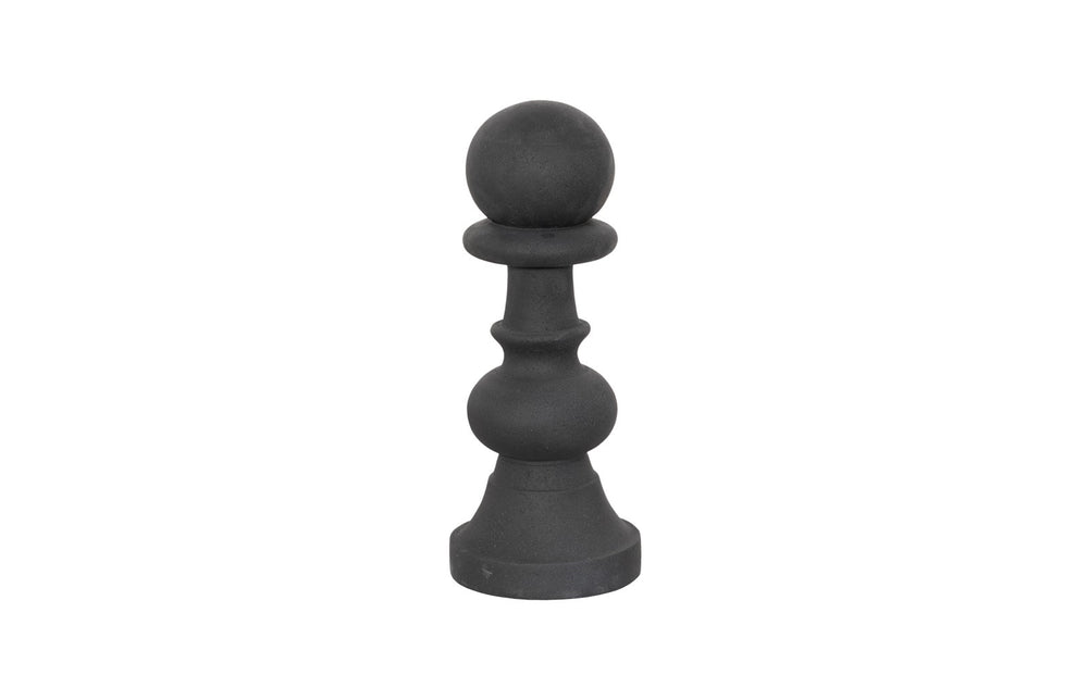 Pawn Chess Sculpture, Cast Stone Black, Smallallall