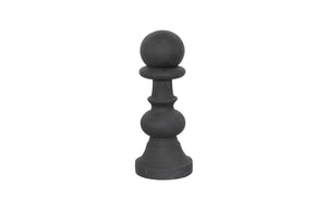Pawn Chess Sculpture, Cast Stone Black, Smallallall