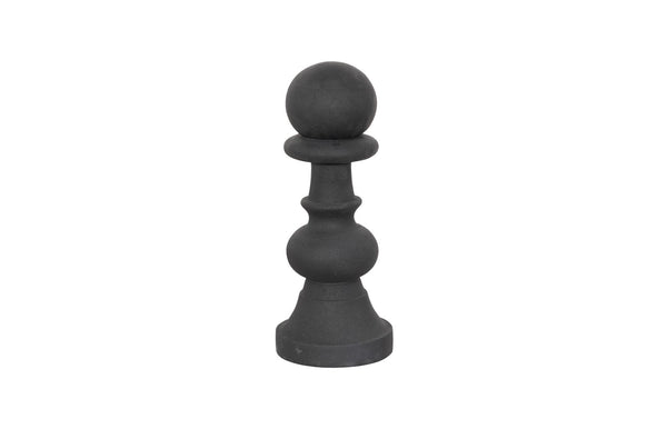 Pawn Chess Sculpture, Cast Stone Black, Smallallall