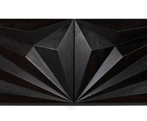 Small Zurich Console, Ebony Walnut with Iron