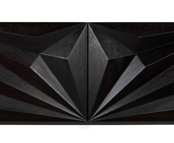 Small Zurich Console, Ebony Walnut with Iron
